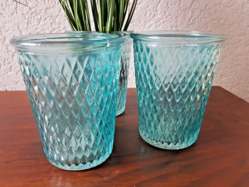 Deko Glas grün Pflanzglas Vase Windlicht  Blumenglas  Kerzenglas - Bild 1 von 3