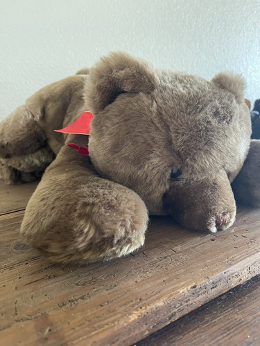 Goffa Int’l 22” Large Sprawling Brown Bear With Red Bow Super Soft