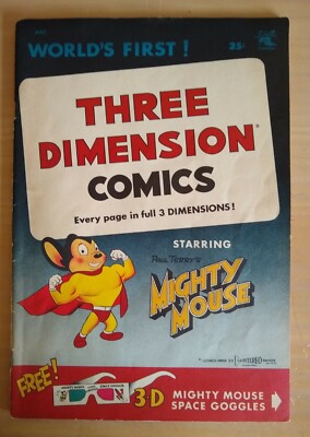 Three Dimension 3-D Comic Book MIGHTY MOUSE 1st Printing ~ VG