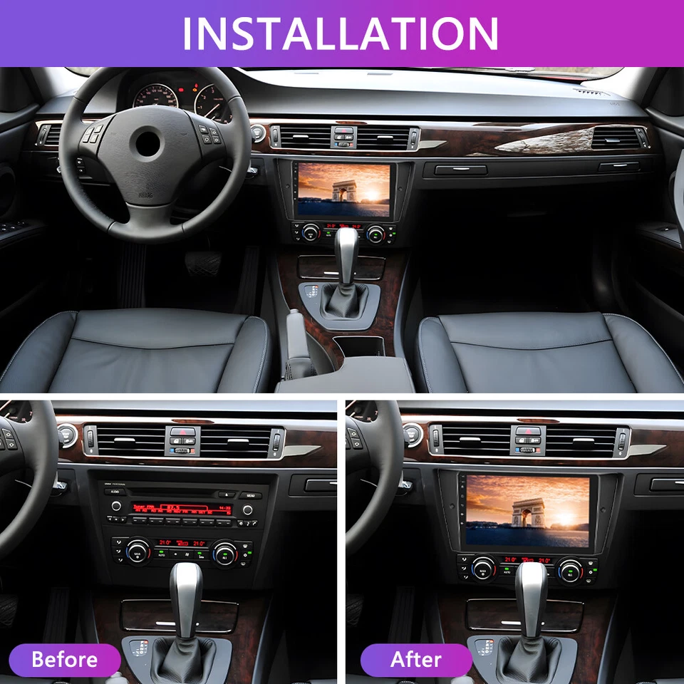 For BMW E90 M3 328i 335i Car Stereo Radio Android 15 Carplay GPS Navi Bluetooth - Image 3 of 4
