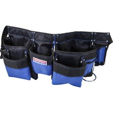 Image of Faithfull Double Tool and Nail Pouch Nylon Tool Belt