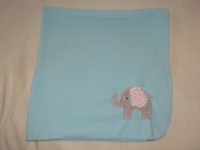 Circo 1-ply Microfleece Baby Blanket Aqua Blue Gray Elephant Pink Chevron Ear
