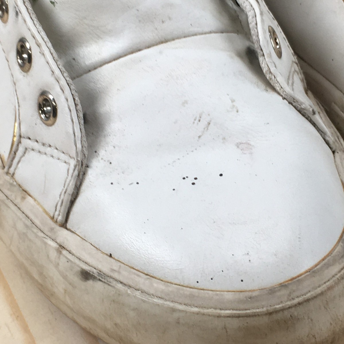 Guess Shoes Mens 9.5 Micro Sneaker Off-White Faux Leather Hi