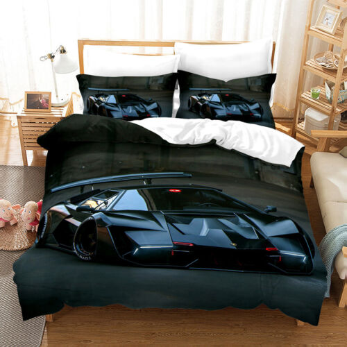 Sports Racing Car Duvet Quilt Cover Double Bedding Set Pillowcase - Picture 1 of 10