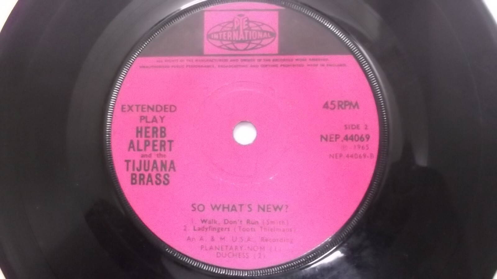 HERB ALPERT AND THE TIJUANA BRASS NEP 44069 RARE SINGLE 7" 45 ENGLAND