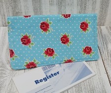 Red Roses Fabric CHECKBOOK Cover Registry Documents Holder WALLET Handmade