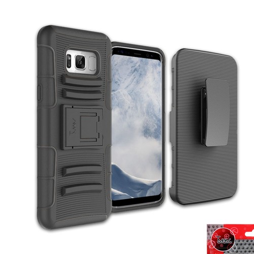 For Samsung Galaxy S8 Plus Shockproof Rubber Hard Holster Clip Phone Case Cover - Picture 3 of 3