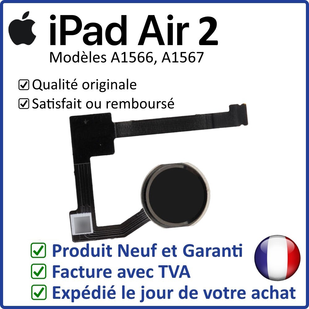 Nappe Interne Bouton Home Noir Pour IPad Air 2 - Pièce Circuit Imprimé - Neuf