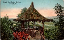 Postcard Rustic Hut Smiley Heights Redlands Cal