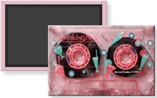 Vintage 80s Pink Cassette Tape Media Image Fridge Refrigerator Magnet 2 x 3