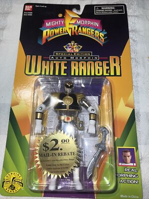 Power Rangers Mighty Morphin Special Edition Auto Morphin Metallic White Tommy