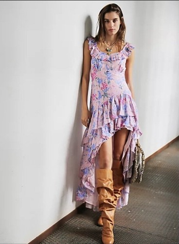 LoveShackFancy Winslow Dress Size 0 NWT Whispering Lilac Floral Cottagecore Boho - Picture 3 of 4