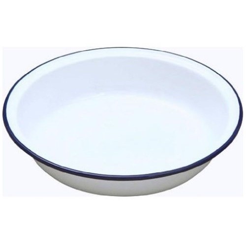 Falcon Traditional Enamel Round Pie Dish White Rice Plate Baking