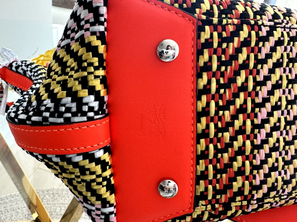 Christian Louboutin Frangibus small Raffia Leather Tote - Image 4 of 4