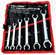 6pc CALHAWK PROFESSIONAL FLARE NUT LINE WRENCH SET SAE