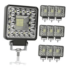 4 Inch LED Work Lights for Truck, 123W Square LED Bar Light, 12V 24V 123W 10PCS
