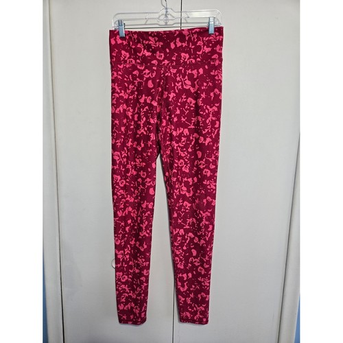Fabletics Pink Floral Print High Rise Leggings Size Large Activewear