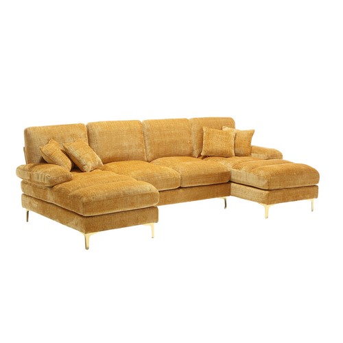 Modern Chenille U-Shape Sectional Sofa | Large for Living Room,Apartment,Office - Picture 10 of 18