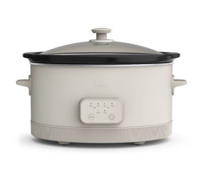 bella 6qt Programmable Slow Cooker Oatmilk: bella Housewares, 3 Settings,