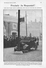 SPRING HILL Birmingham, Car Crash, All Cars Stop Here! - Antique Print 1913