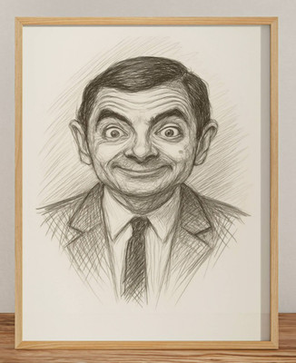 MR BEAN DRAWING PRINT PORTRAIT SKETCH 8'' x 10'' PRINT WALL ART