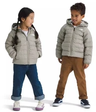 The North Face Little Kids’ Reversible Perrito Hooded Jacket Clay Grey SZ 4 NWT