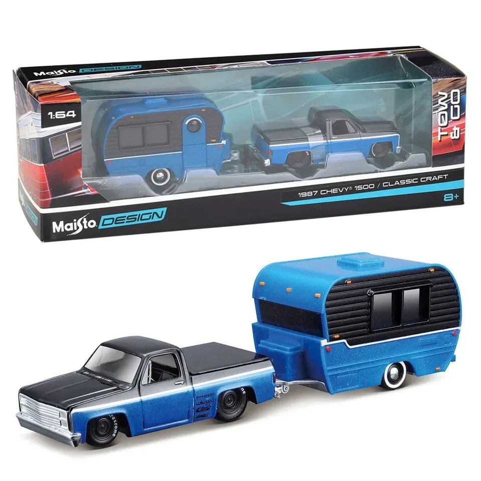 Camión de aleación Maisto 1:64 plataforma plana transporte vehículos modelo diecast remolque Foto 3 de 4