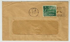 Aden scarce cover 1958 with F.P.O & 'National Overseas & Grindlays Bank, Steam P
