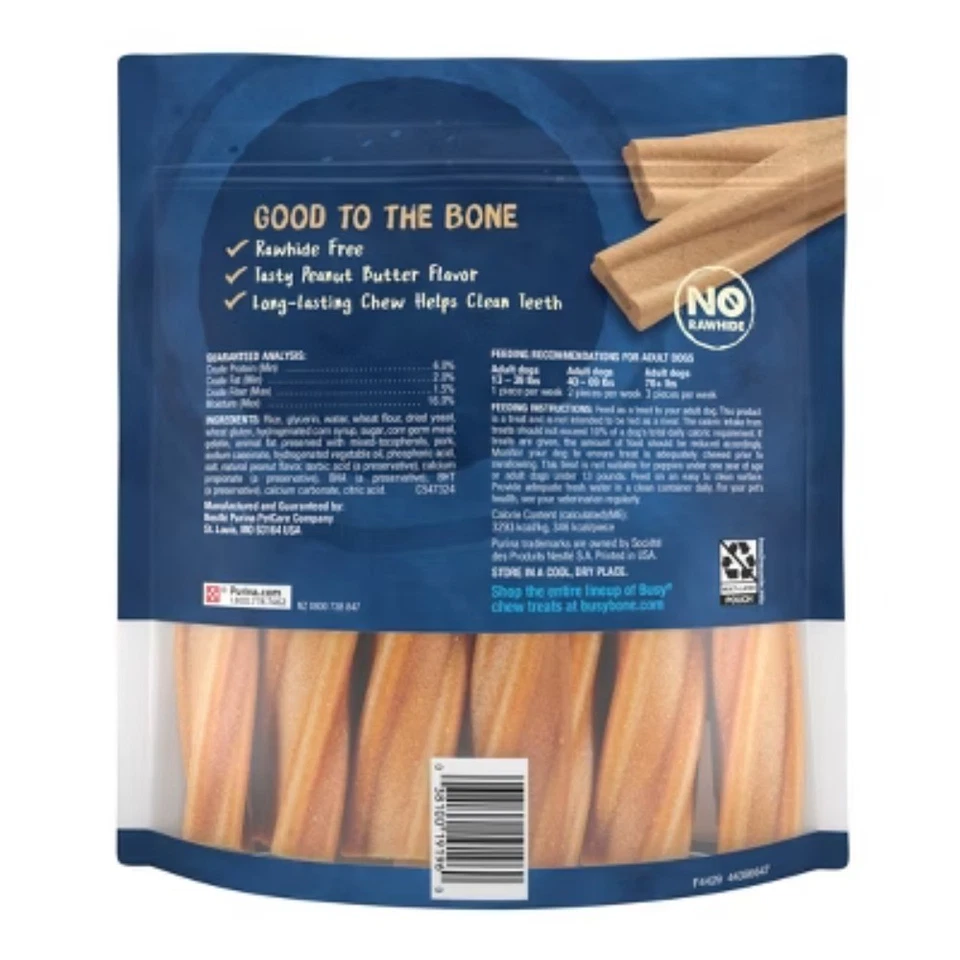 Purina Busy Bone Peanut Butter Flavor Small Medium Long Lasting Chewy Dog Treats - Image 2 of 4