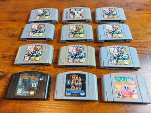 Nintendo 64 N64: 12 Game Lot: Kirby 64 + Conker's Bad Fur Day + Turok 2