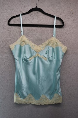 Express Design Studio Silk Teal Babydoll Lace Trim Cami-Size Large-Sexy