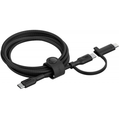 Belkin BoostCharge Pro 1,5 m Datenkabel schwarz 2-in-1-Kabel Schnellladefunktion