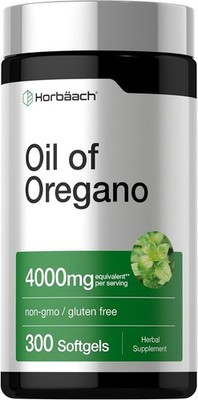 Oregano Oil Capsules 4000mg | 300 Softgels | Non-GMO, Gluten Free | by Horbaach
