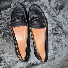 Coach Black Pebble Leather Penny Loafer Slip Ons Women's 8