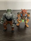 Rahzar & Rocksteady Figure Lot 2x Teenage Mutant Ninja Turtles Vintage 1991 TMNT