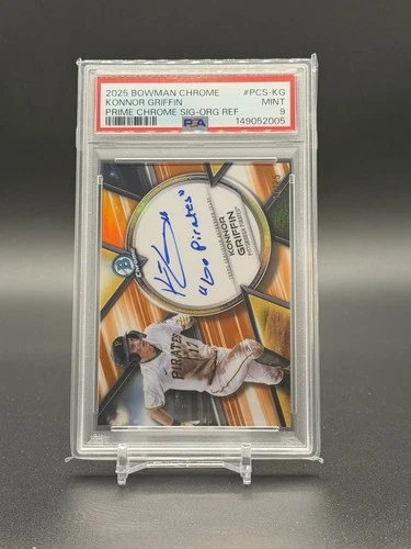 2025 Bowman Chrome Konnor Griffin Prime Sig. Auto Orange #/25 PSA 9