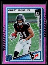 Jayden Higgins Optic 2025 Donruss #334 Optic Rated Rookies Preview Pink
