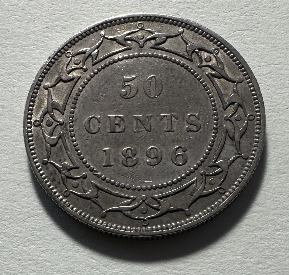 1896 Newfoundland 50 Cents 50C Half Dollar Silver Coin - Image 3 of 3