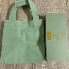 Prada Green Canvas Cosmetics Bag Makeup Beauty Tote w/ Handle VIP Gift Full Box