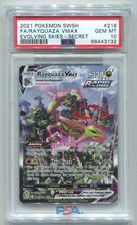 Pokemon Rayquaza VMAX Evolving Skies Secret raro completo Alt Art #218 PSA 10