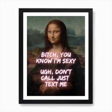 Mona Lisa IT GIRL Art Print Framed  Framed Wall Art Poster Canvas Print Picture