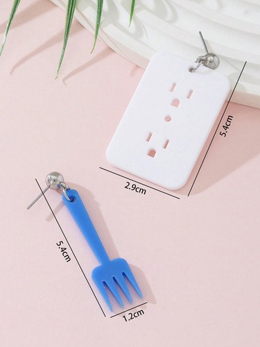 1 Pair Acrylic Quirky Fork and Outlet Dangle Fashion Jewelry Earrings - Picture 4 of 4