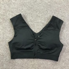 Tommie Copper Sports Bra Womens Medium Black Front Zip Copper Znergy Compression