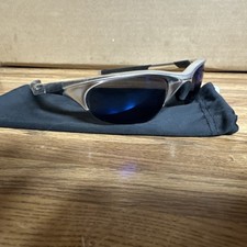 Oakley Half Jacket Silver/ Ice Iridium VGC
