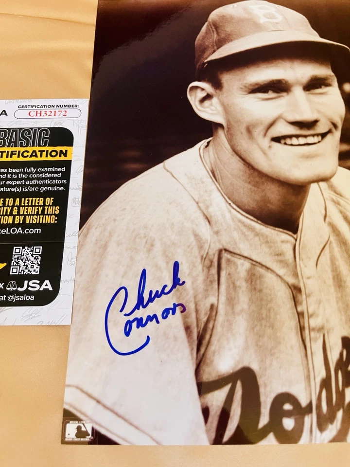 Chuck Connors Autographed 8x10 Photo JSA Certified Brooklyn Dodgers Baseball - Image 2 of 2