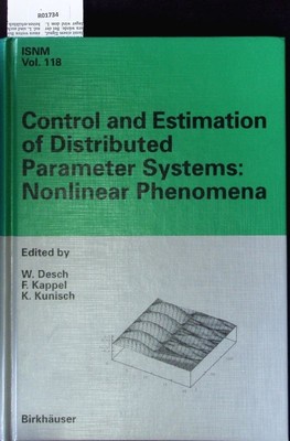 Control and estimation of distributed parameter systems. Nonlinear phenomena : i