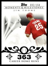 2008 Topps Moments Milestones Jim Thome 092150 Philadelphia Phillies 85-373