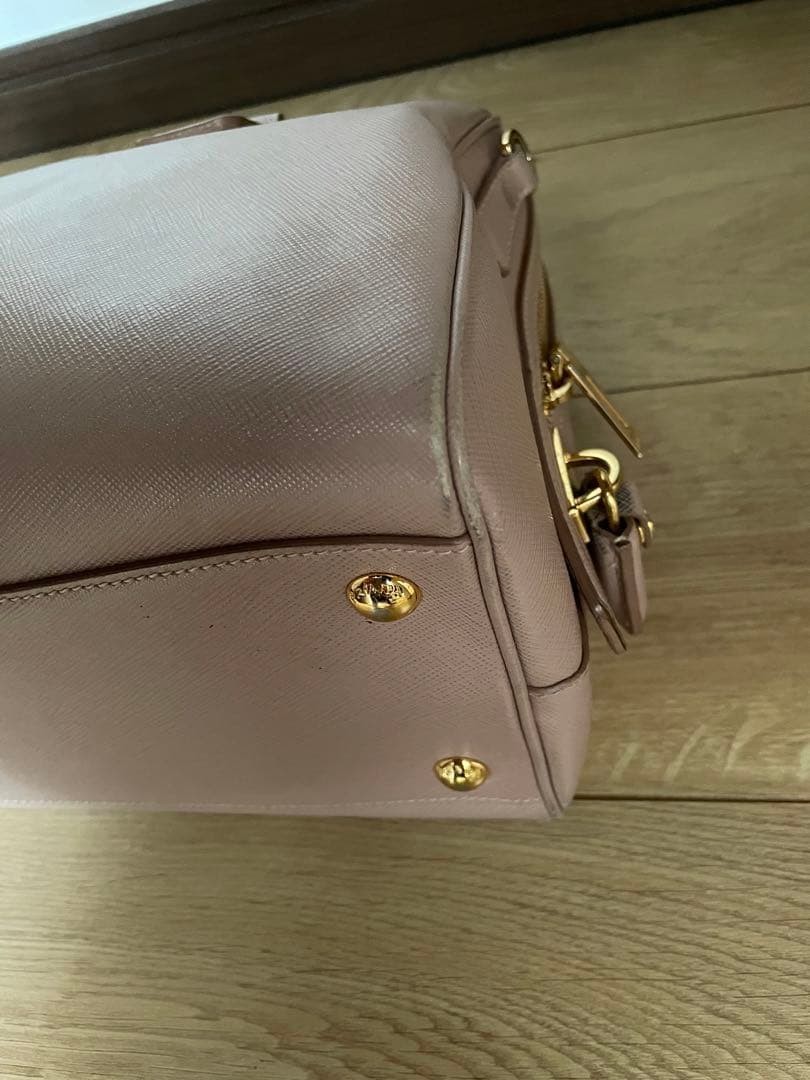 PRADA Leather Shoulder Bag Pink Beige Medium Women Italy Authentic USED from JP thumbnail 7