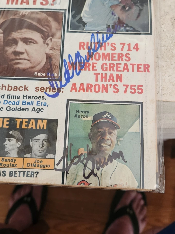 Revista autografiada Ted Williams y Hank Aaron con certificación Foto 2 de 3