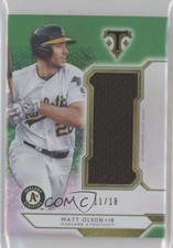 2018 Topps Triple Threads Single Jumbo Relics Green 11/18 Matt Olson v6g